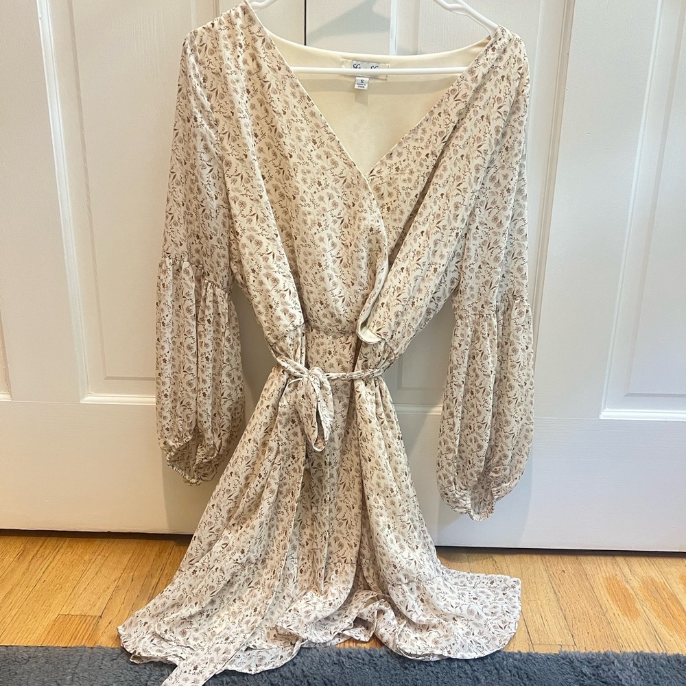 She + Sky Floral Wrap Dress